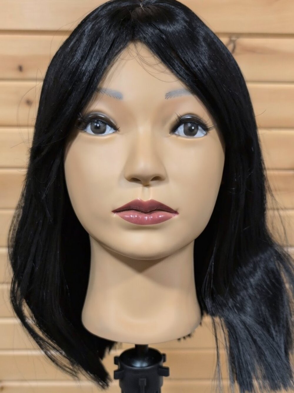 12" Straight Black Bob Wig with Bangs